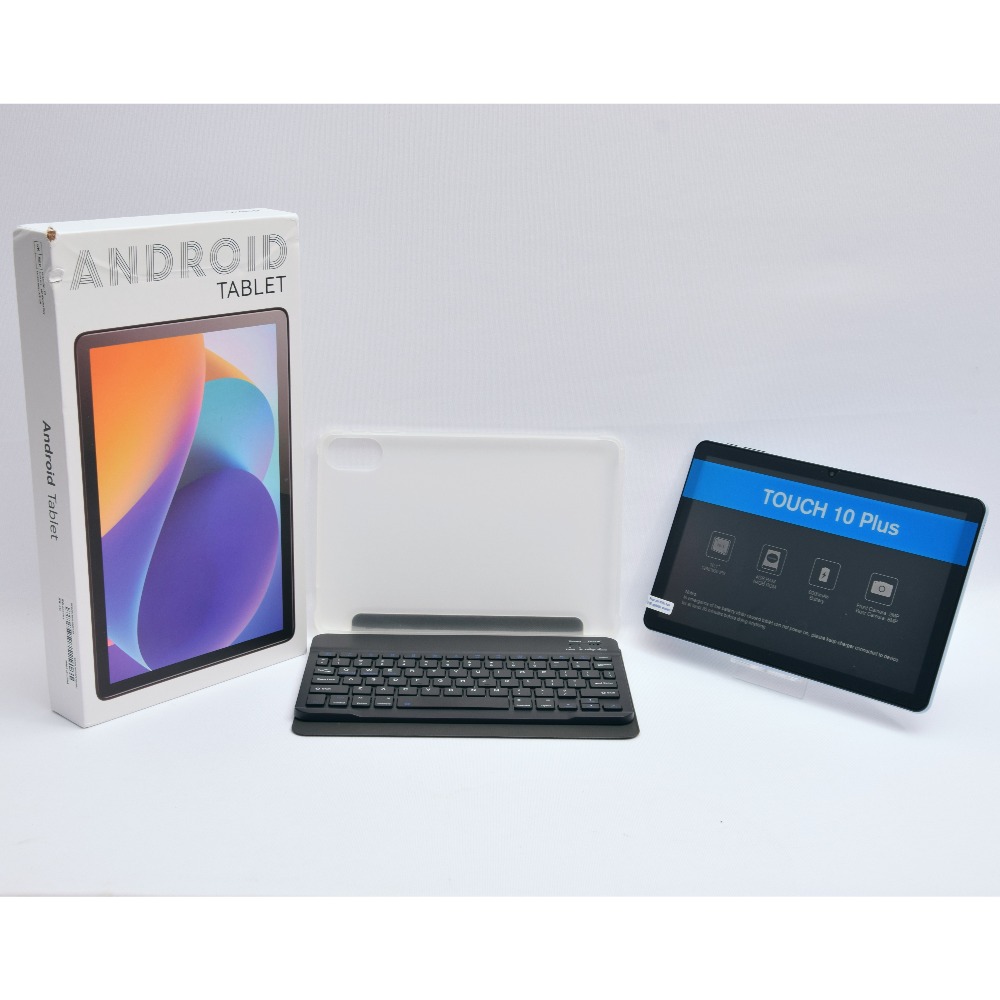 Like New Vasoun M10 Touch 10 Plus 64GB Android Tablet Set (BLUE